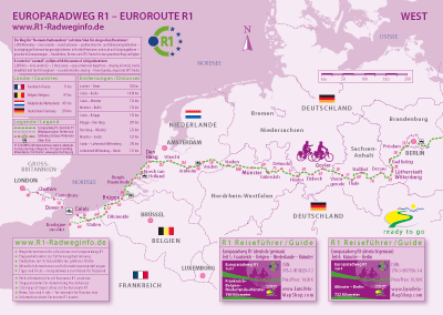 Der Europaradweg R1 übersichtskarte (A3)